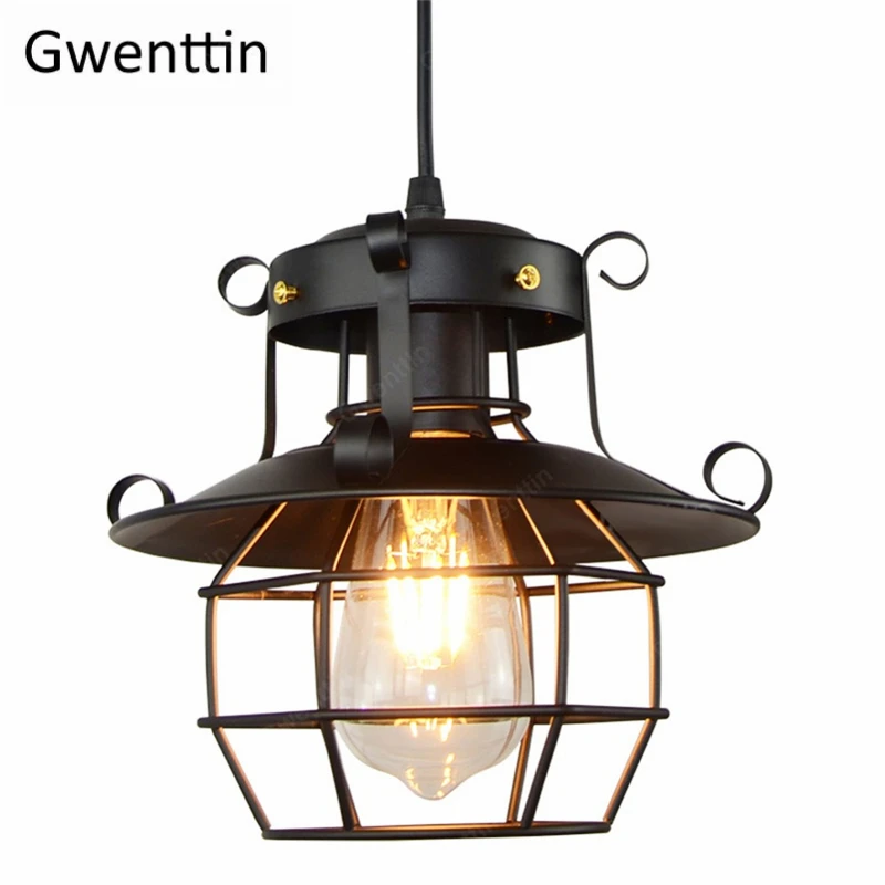 Железная Подвесная лампа для кафе винтажный промышленный подвесной светильник