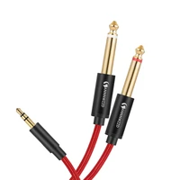 audio cable 3 5mm to double 6 35mm aux cable 2 mono 6 5 jack to 3 5 male for mixer amplifier speaker 6 5 3 5 jack splitter cable