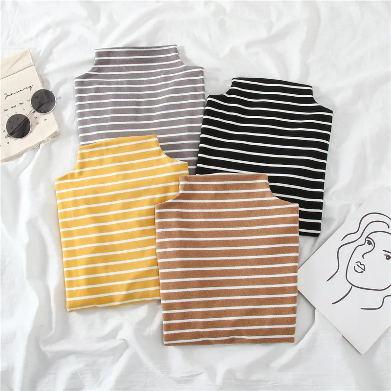 

Half Turtleneck nv chun Autumn and Winter Korean Version of the Wild Thin Black Long Sleeve T Shirt Slim Take Ins