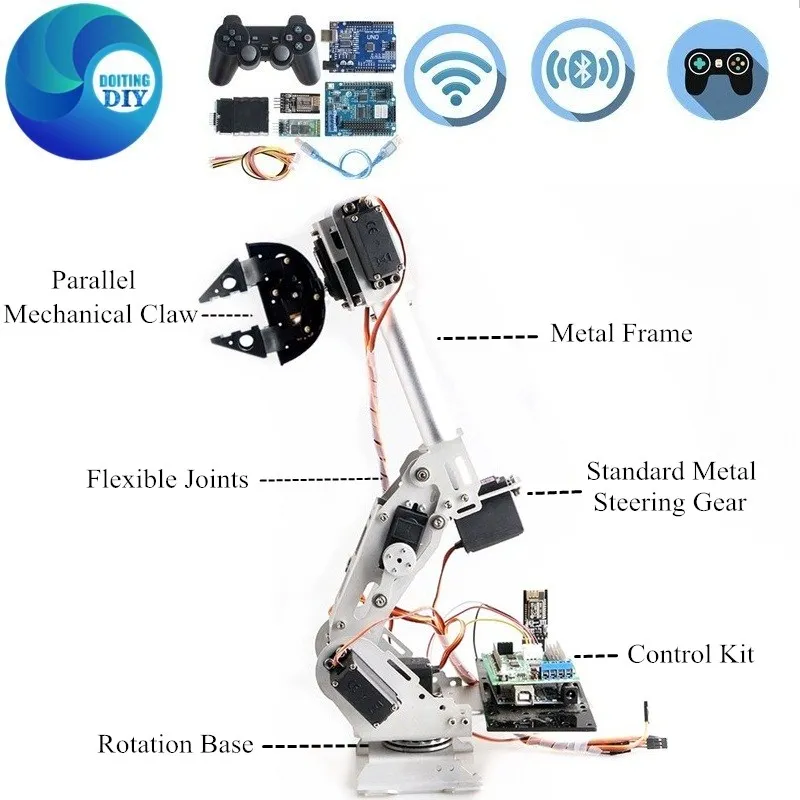 Ручка Управление 7DoF Алюминий сплав рука робота Wi Fi версии металла манипулятора ABB