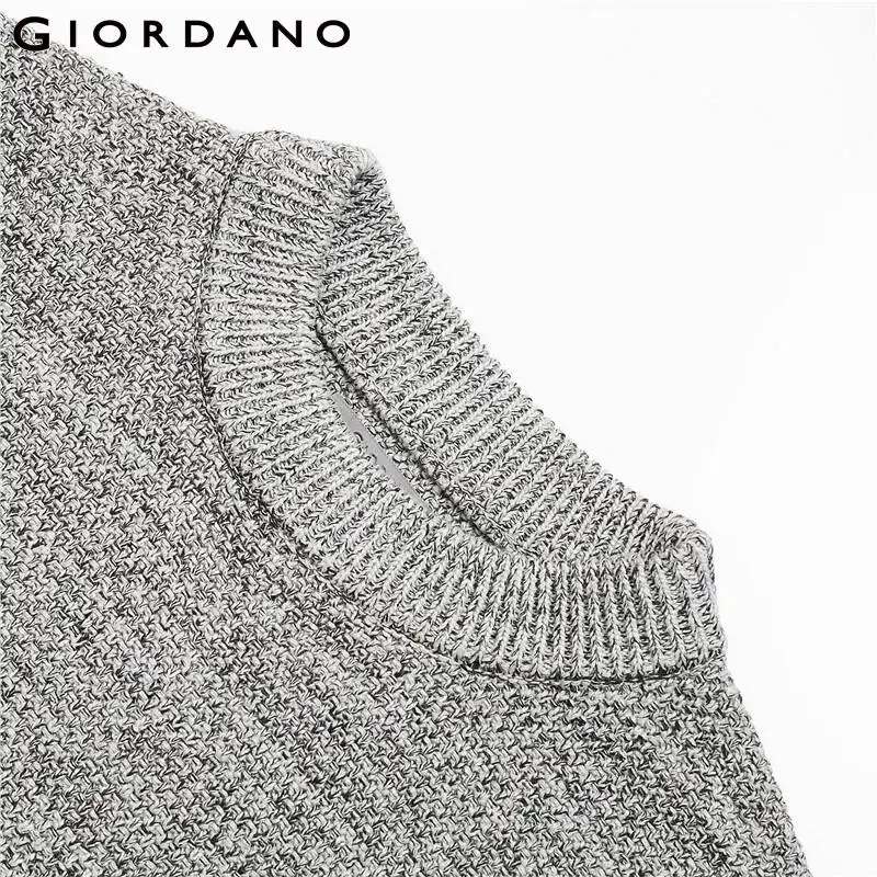 

Giordano Men Sweaters Gradient Ribbed Crewneck Pullover Men 7 Needle Knitting Durable Chompas Para Hombre 01059861