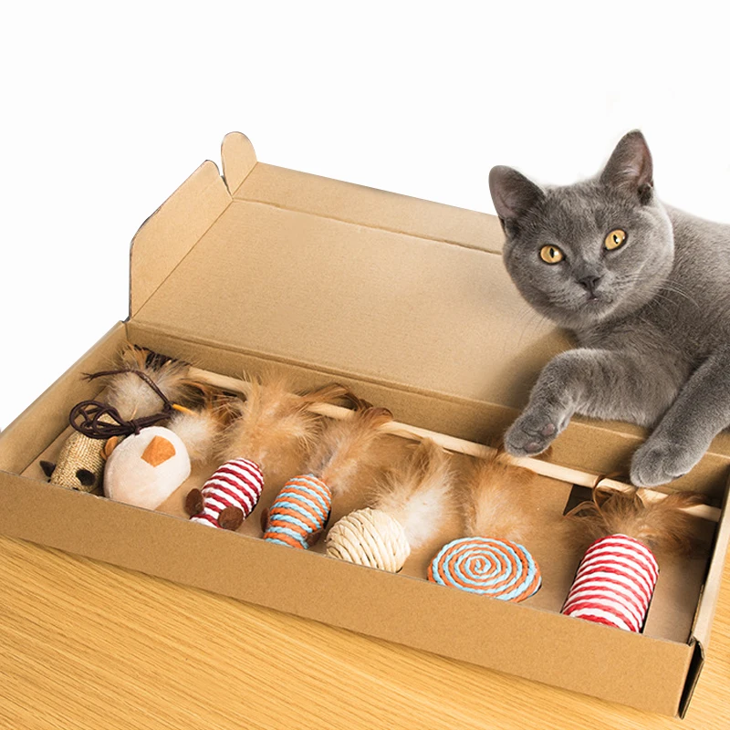 Набор игрушек для кошек из 7 предметов забавная кошачья мышь меч кот Любовная