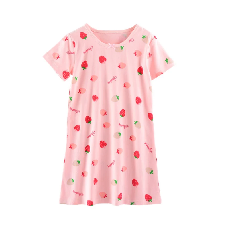 Халат для маленьких девочек ночная рубашка юбка с коротким рукавом мягкая