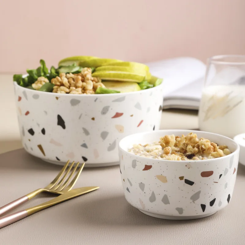 Набор керамических тарелок в скандинавском стиле посуда миска блюдца ложка