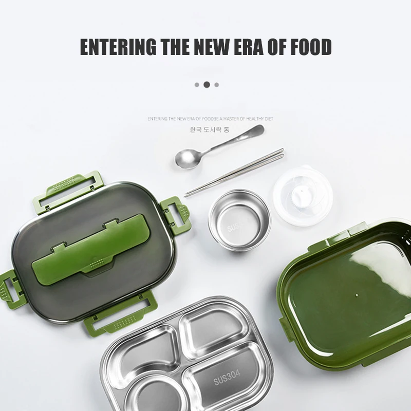 Нержавеющая сталь контейнер для еды Ланч-бокс столовая посуда Ланчбокс 3 слоя Bento