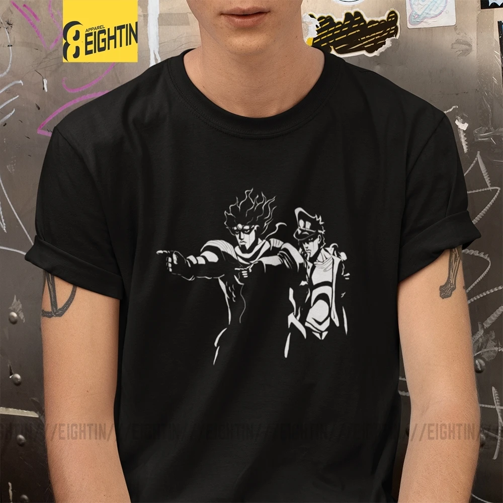 Мужская Винтажная Футболка JoJo необычная Удобная футболка из чистого хлопка с