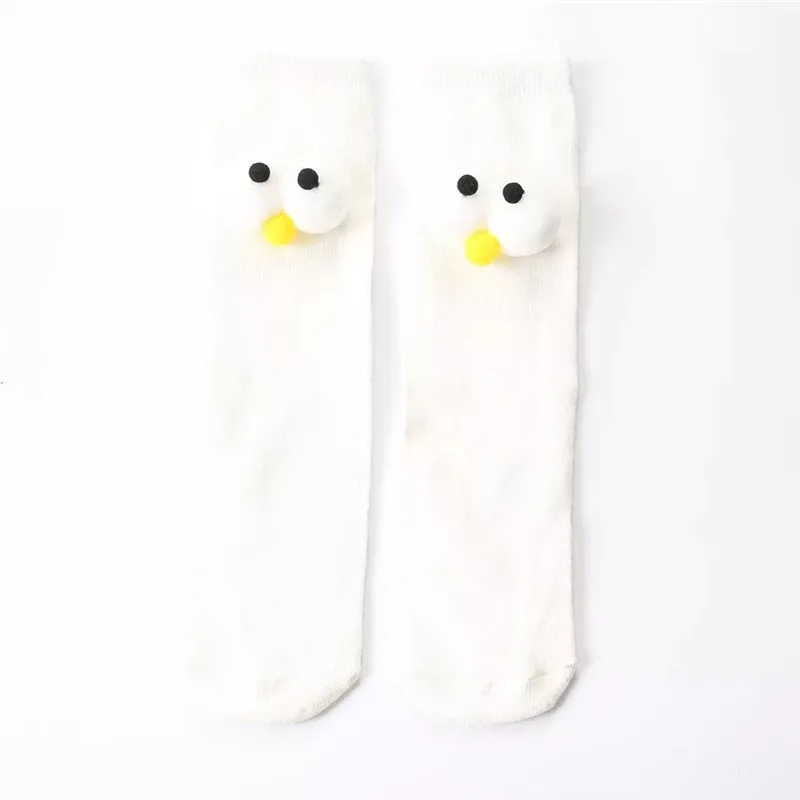 4 Baby Cotton Long Socks Toddler Colorful Cute Cartoon 3D Big Eyes Sock Kids Solid Color Socks Spring Autumn Fashion Kids Gift - Цвет: 4