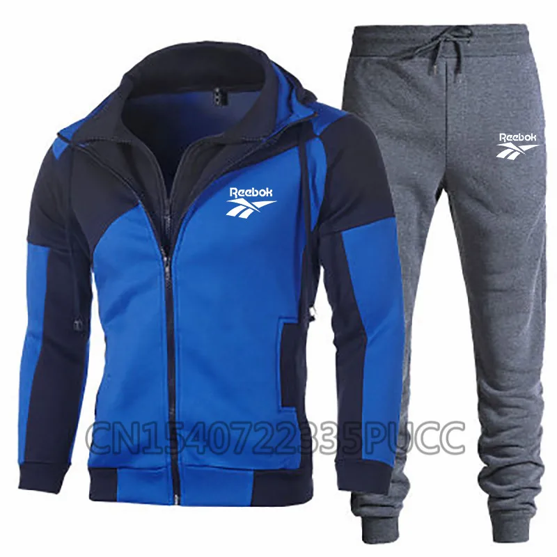

2021 Two-Piece Track Suit Men's Hoodie Suit Zipper Sportswear Thick Hoodie+Trousers Sports Suit Casual Sweatshirt+Sweatpants