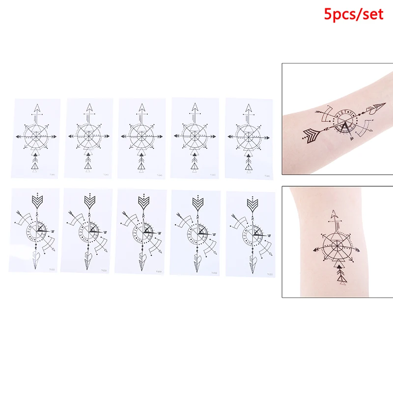 5 шт./компл. Водонепроницаемый временные фальшивые татуировки наклейки Винтаж
