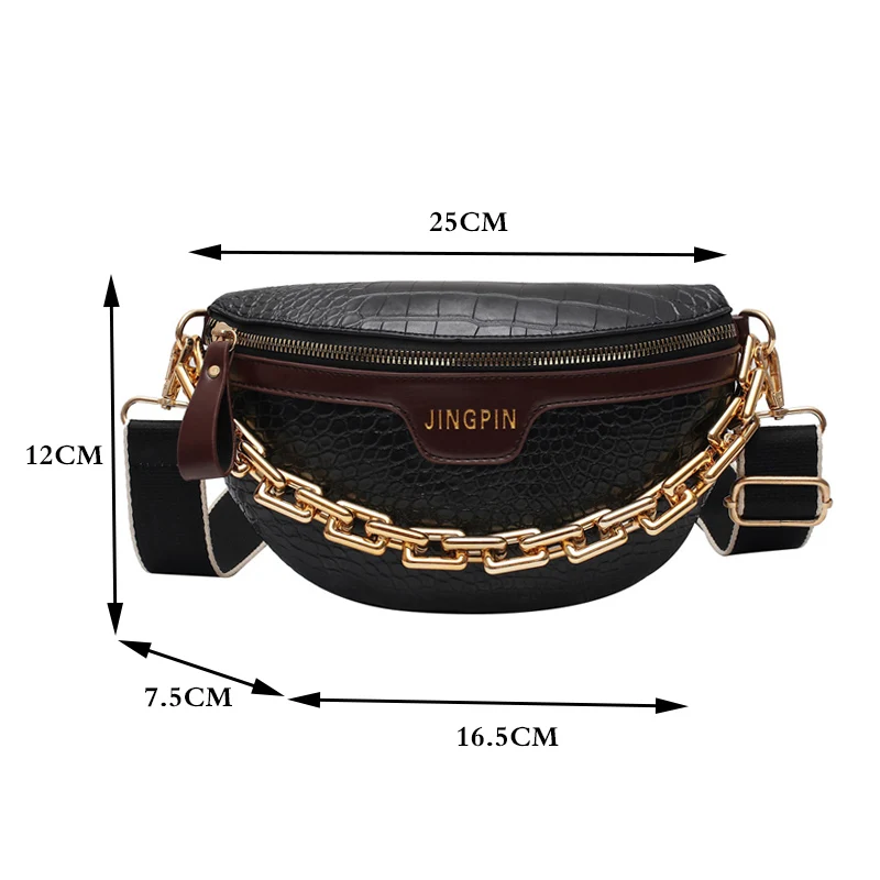 Дизайнерская Женская поясная сумка из искусственной кожи на цепочке забавная