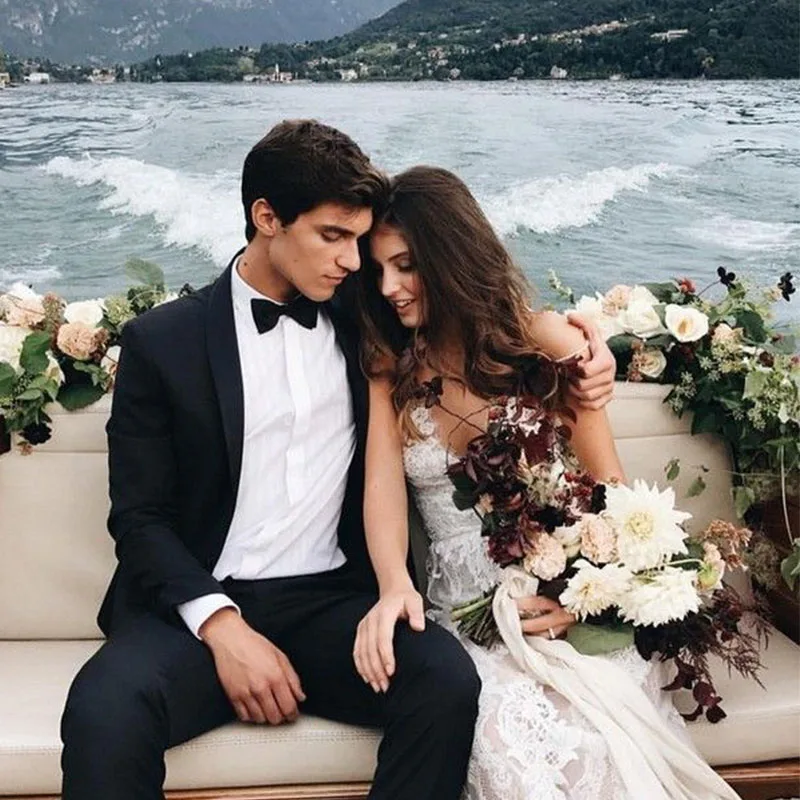 

Мужской облегающий деловой костюм ANNIEBRITNEY, черный костюм из 2 предметов, свадебный смокинг для жениха, костюм для выпускного, свадьбы, бизнес...