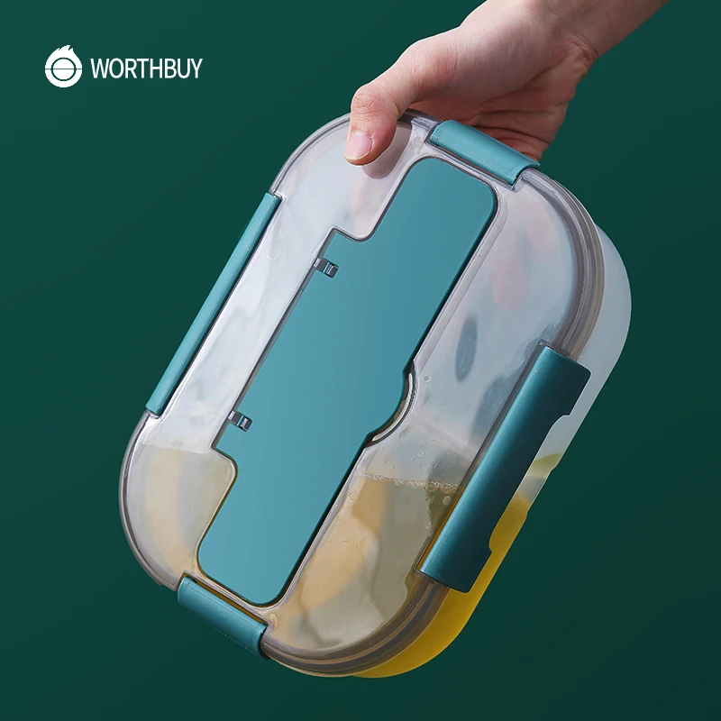 

WORTHBUY Kids Lunch Box Portable Leak-Proof Food Container Storage Plastic Microwave Bento Box For Children Fruit Salad Food Box