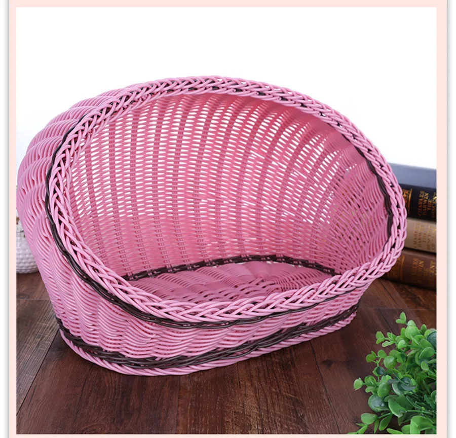 

Rattan Plait Pet Kennel Dog Kennel Cat Kennel Summer Durable Rattan Kennel Can Be Taken Apart To Wash The Pet Kennel