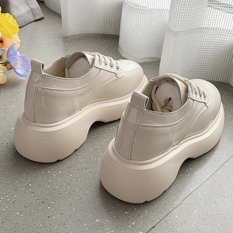 2021 Women Mary Janes Lolita Style Round Toe Casual Shoes Spring Autumn Female Platform Lace Up Shoes Ladies Loafers  Oxford