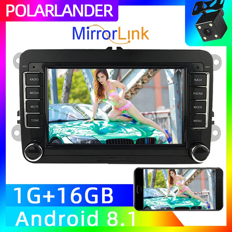 MP5 плеер Android Авто Зеркало Ссылка 7 дюймов GPS навигация для Bora Golf VW Polo Volkswagen Passat B6 B7