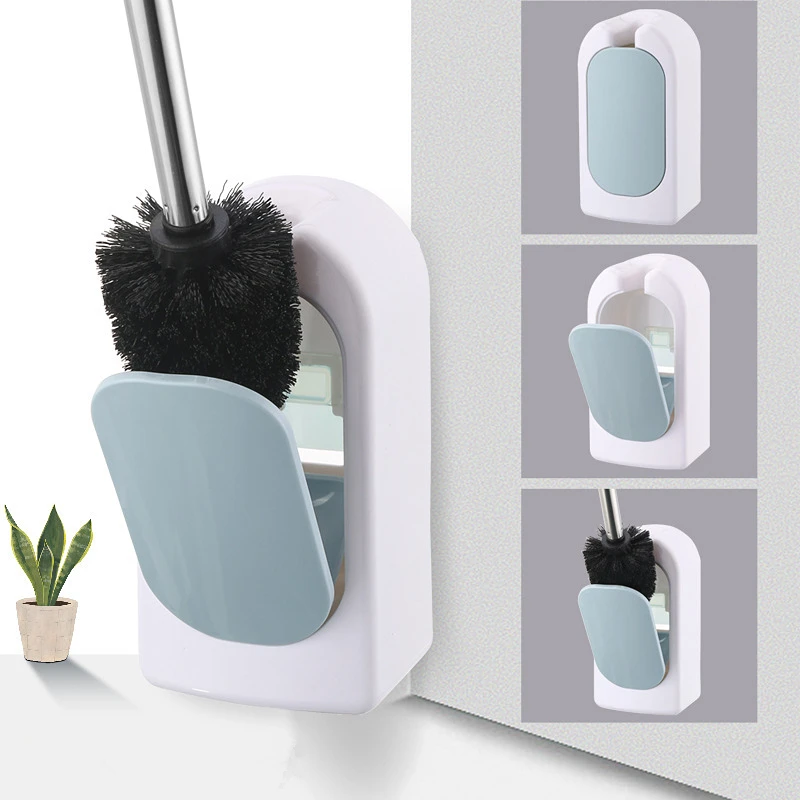 1Pc Creative Wall-mounted Semi-automatic Toilet Brush Set Household Soft Bristles Bathroom Cleaning Kit | Обустройство дома