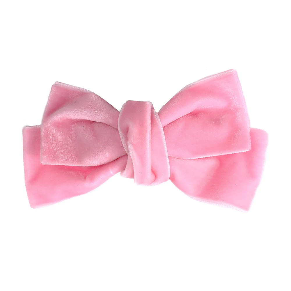 bow- pink Haimeikang модные жемчужины, горный хрусталь для волос, зажим для женщин, Завязывающийся бант, бархатная Шпилька, головной убор, сплошной цвет, блестящие аксессуары для волос - Цвет: bow- pink