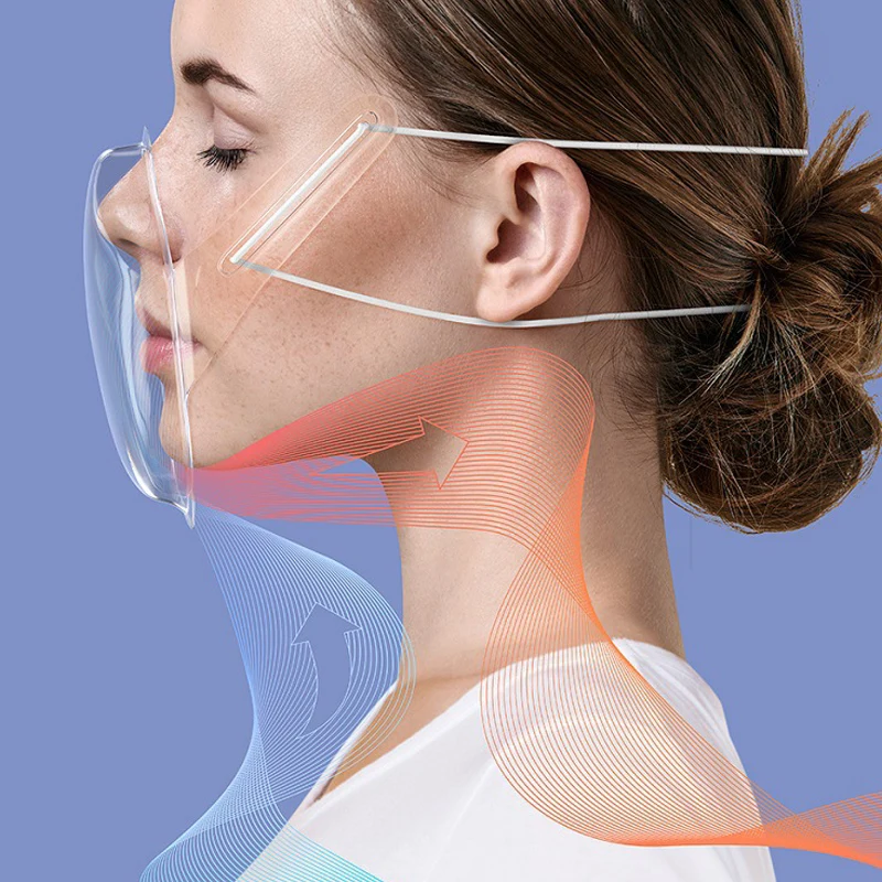 1 шт HD прозрачное стекло Анти Туман Маска для лица многоразовая прозрачная
