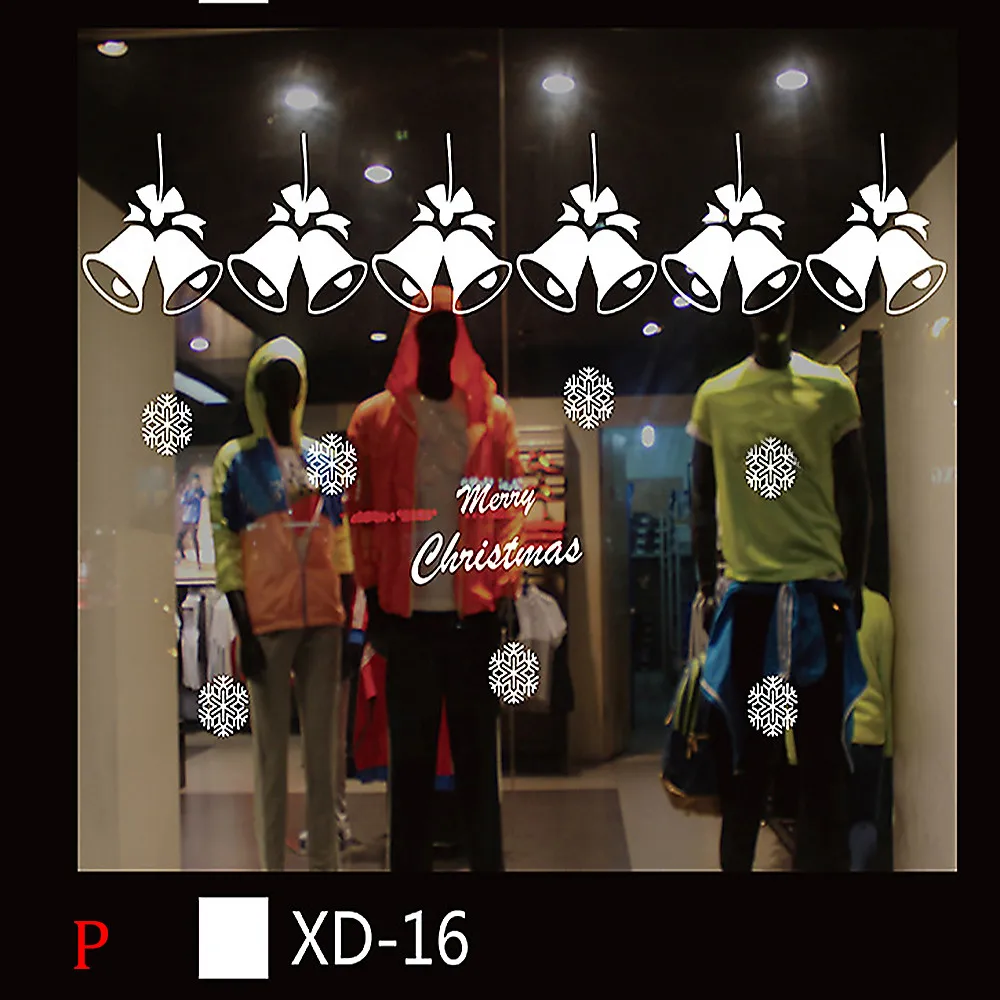 Новогодние новогодние наклейки на окно украшения для ресторана торгового центра