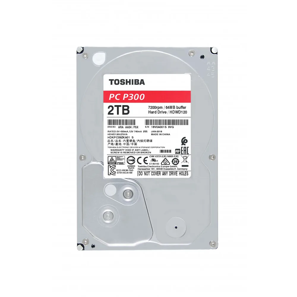 Внутренний жесткий диск TOSHIBA HDWD120EZSTA* (*S U) P300 High-Performance HDD 2ТБ 3 5&quot 7200RPM 64MB SATA-III (RTL) |