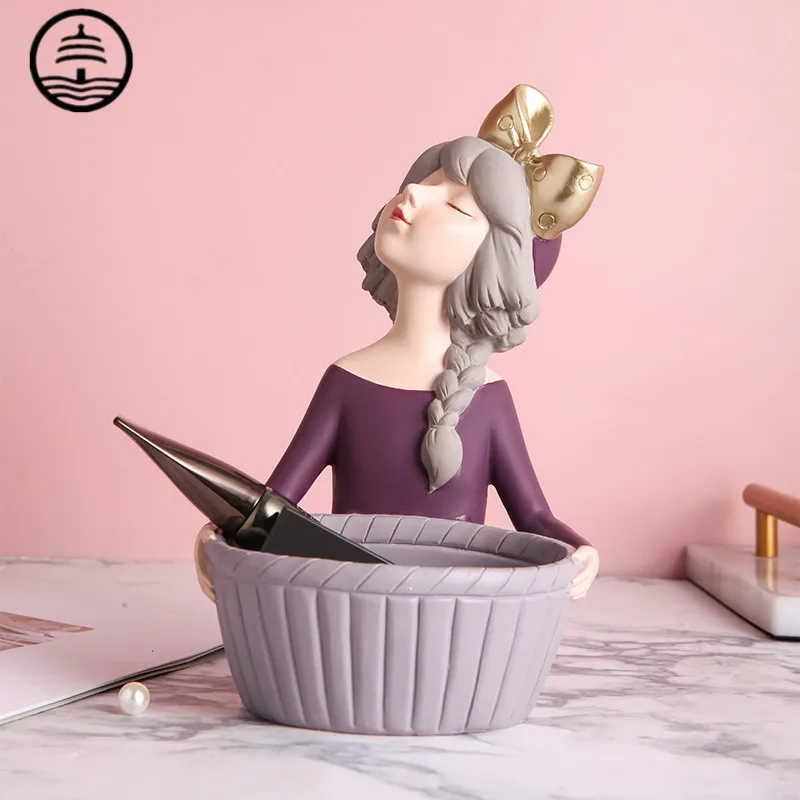 

Бао гуанг та Скандинавская Смола лук девушка искусство скульптура орнамент Гостиная Офис столешница фигурки ремесло украшения дома R6824