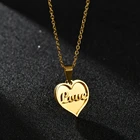 Модное ожерелье из нержавеющей стали под заказ с именами и цифрами в форме сердца для женщин и мужчин, золотистый чокер с индивидуальными буквами