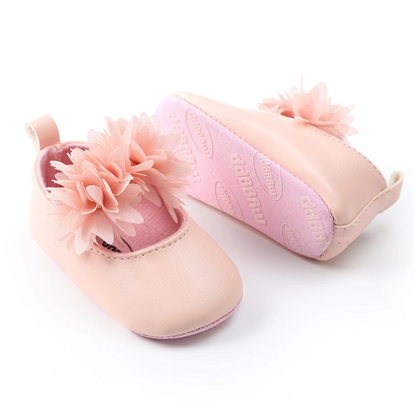 

Newborn Baby Girls Mesh Flower Solid PU Princess Shoes Fashion First Walkers Soft Bottom Anti-Slip Flats Toddler Shoe 0-18M A20