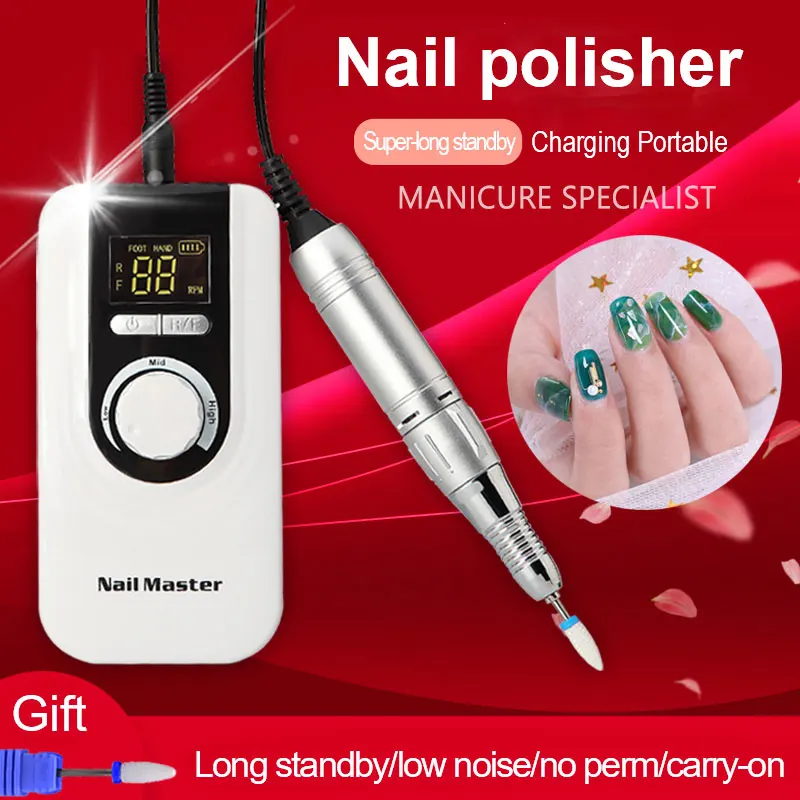 aliexpress.com - Portable Rechargeable Electric Nail Drill Machine 35000rpm Professional Manicure Drill Machine Art Ceramic Nail Drill Bits 803