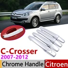 Для Citroen C-Crosser 2007  2012 хромированная наружная дверная ручка, аксессуары для автомобиля, наклейки, набор из 4 дверей 2008 2009 2010 2011