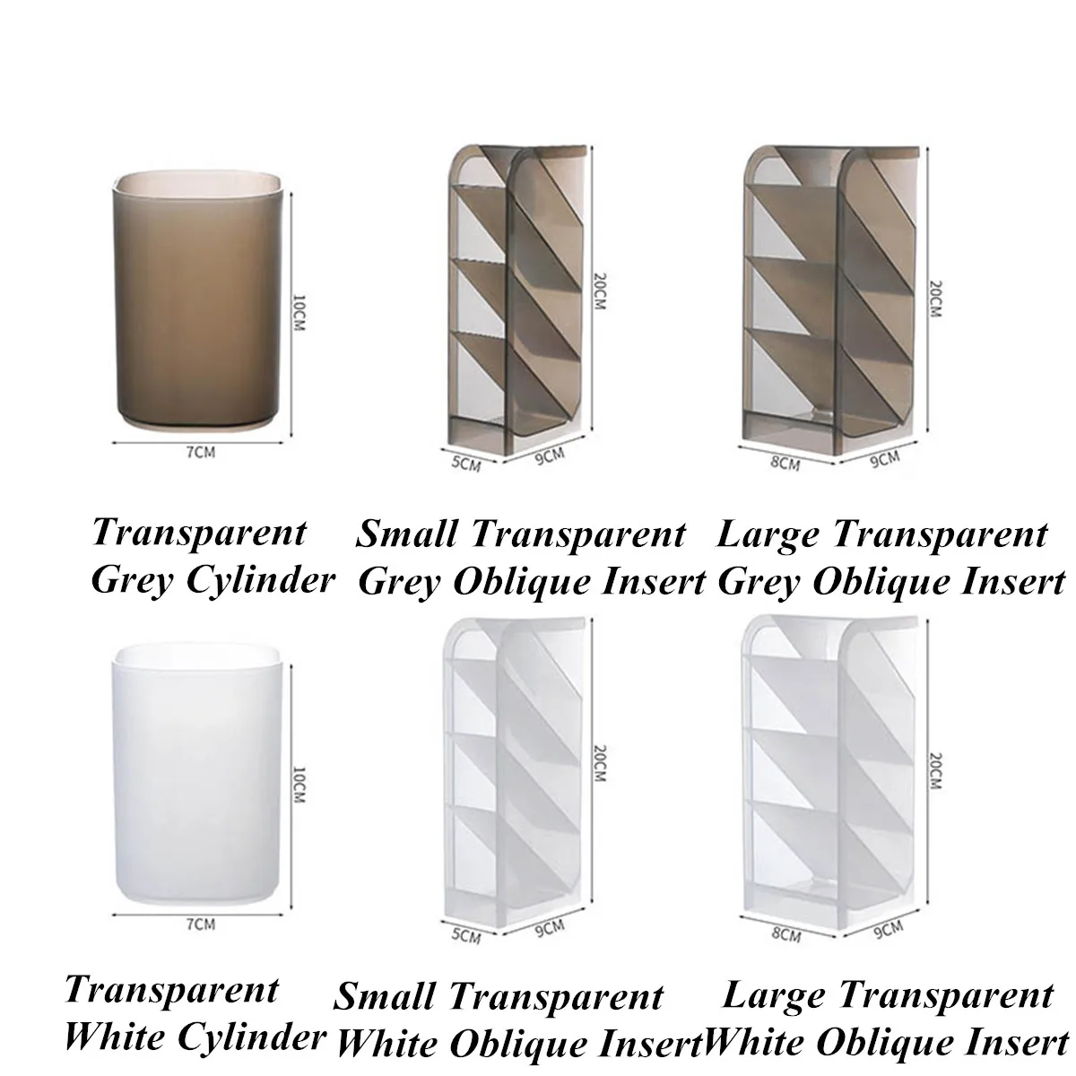Настольная коробка для хранения с 4 отделениями прозрачная белая серая