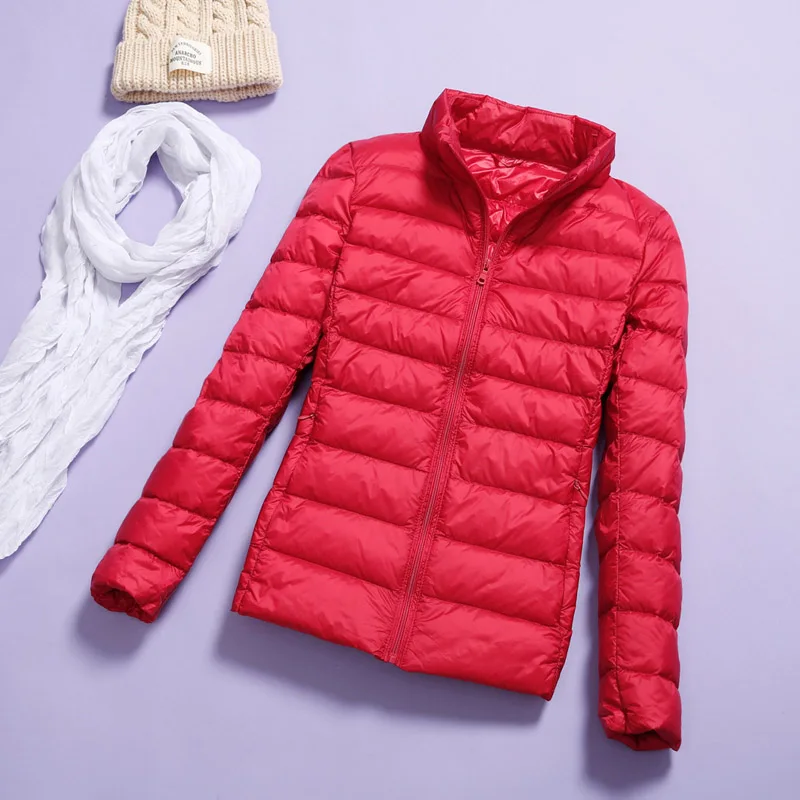 

2020 Autumn Winter Jacket Women's Warm Wear Slim Down Coats Ultralight Parka Female Portable Outwear Casual Basic Jacket Female
