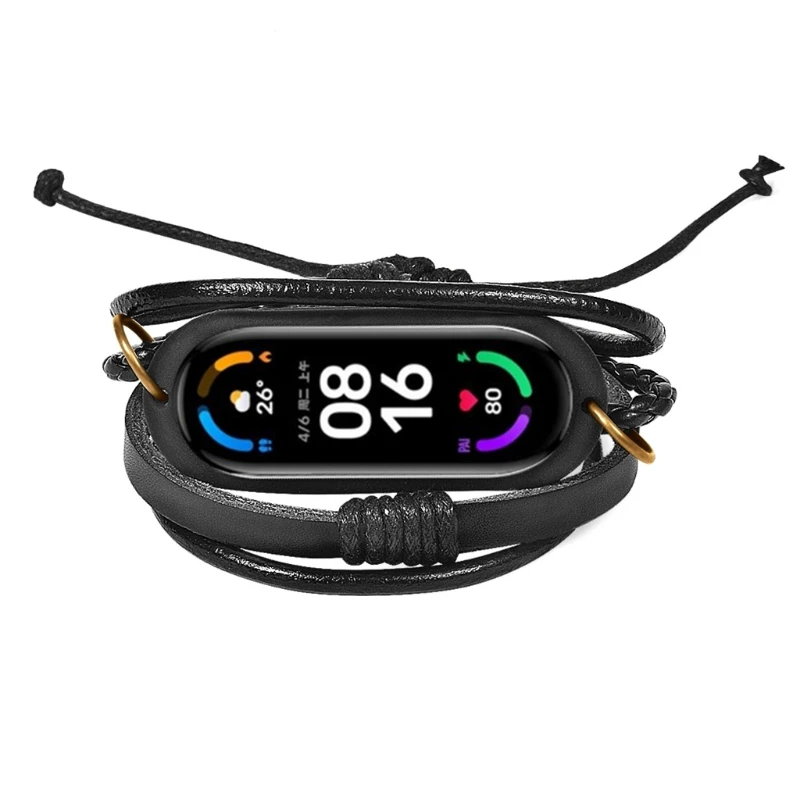 Сменный Браслет с бусинами для Xiaomi Mi Band 5/6 сменный винтажный Модный плетеный