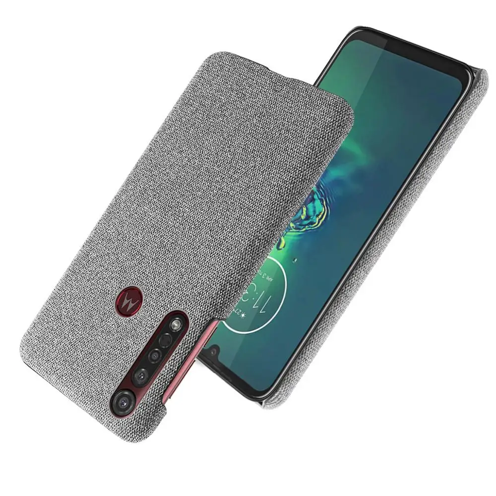 

For Motorola moto e5 E6 G6 G7 G8 play plus Case Fabric hard PC Funda Cloth texture Antiskid Slim Cover for moto E5 play Fundas