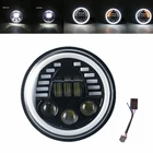 7-дюймовый светодиодный налобный светильник онарь Halo DRL для мотоциклов, удилище FatBoy, наследие, Softail Slim, Deluxe, Switchback, Road King, мотоцикл