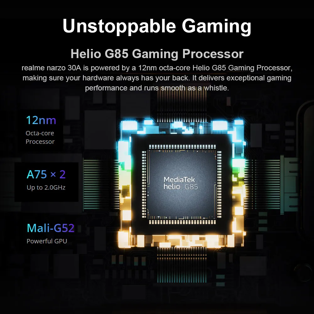 realme narzo 30a smartphones 4gb 64gb cellphones 6 5 helio g85 13mp super nightscape 6000mah android smart mobile cell phone free global shippi