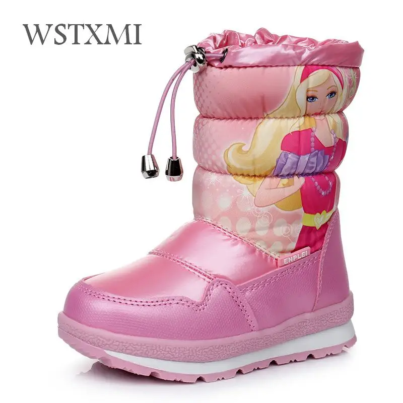 Зимняя обувь для девочек русские зимние ботинки детские фиолетовые высокие