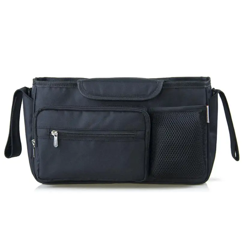 black GB208 Baby Stroller Bag Diaper Bags Nappy Stroller Organizer Mom Travel Hanging Carriage Pram Buggy Cart Bottle Bag Stroller Accessori - Цвет: black GB208