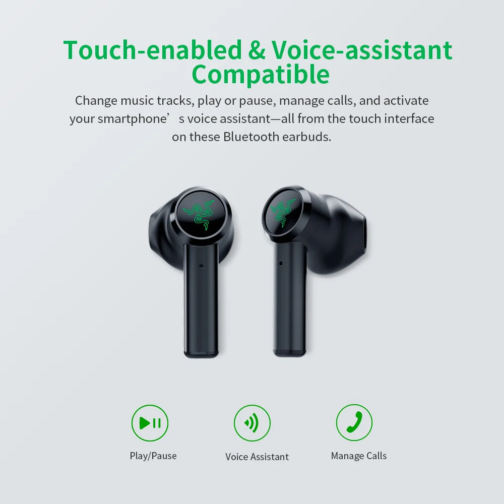 구매 새로운 Tws Bluetooth Hearphones 게임용 헤드셋 TRUE Wireless In-ear 이어폰 RAZER 용 HAMMERHEAD 무선 (세부 정보 참조!!)