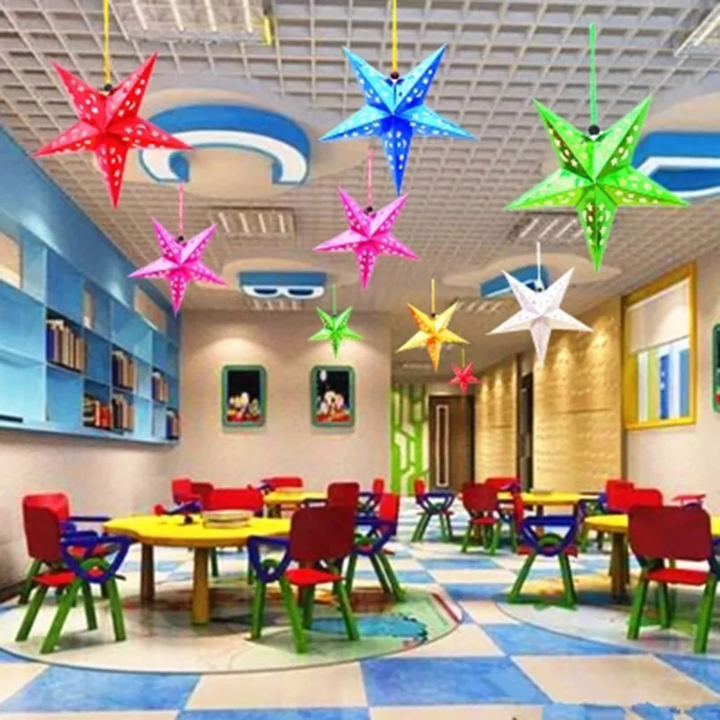 Новинка хит Рождественская елка пентаграмма абажур звезда бумага висячая