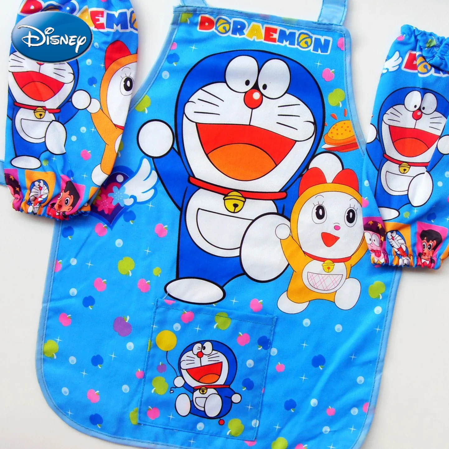 

Pikachu Spider-Man Princess Aisha Cartoon Children's Disney Apron Painting Clothes Baby Dirty-proof Overalls with Sleeves