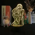 3D ночсветильник будильник база изменение цвета японское аниме Darling In The FRANXX Zero Two 02 Декор на день рождения уникальный подросток