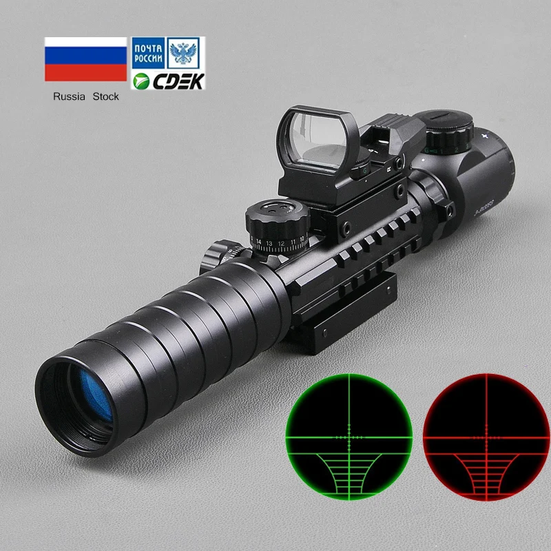 3 9X32 EG тактический оптический прицел с голографическим отражением 4 сетки зеленая
