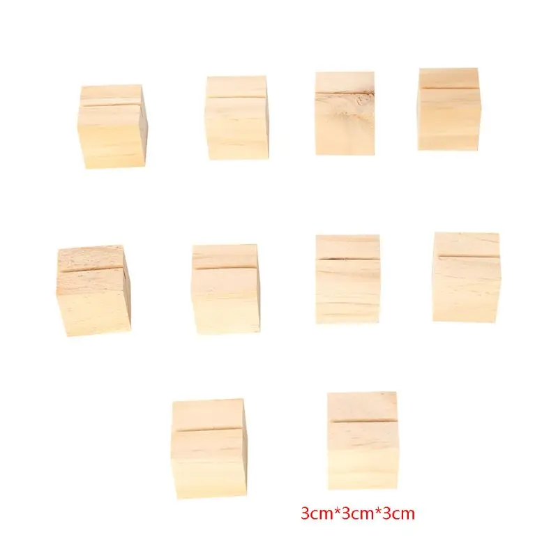 

10pcs Natural Wood Numbers Photo Display Stand Business Card Holder Message Name Memo Clips Office Desk Organizer Dinner Party