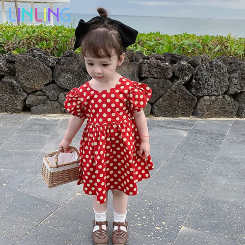 Платье для девочек летнее Новое Хлопковое платье с открытой спиной маленьких