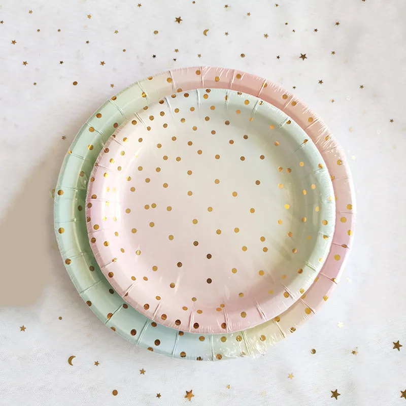 8 шт. Радужная фольга золотые точки единорог украшение для вечеринки блюдо торта