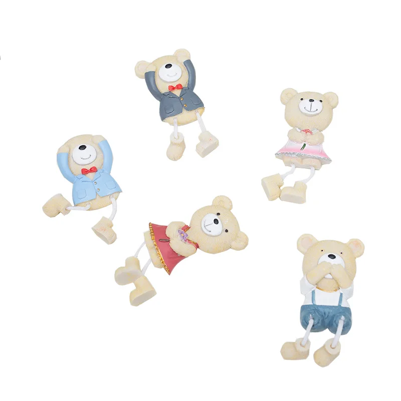 Креативные 3D Мультяшные магниты на холодильник с изображением животных милые шаги гибкий медвежонок