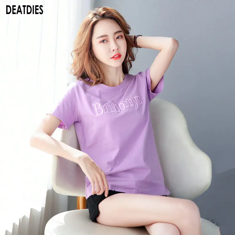 

Embroidery Casual T Shirt Women Tshirt Plus Size T-shirt Women Tops Summer T shirts Tee Shirt Femme Camisetas Mujer Verano 2020