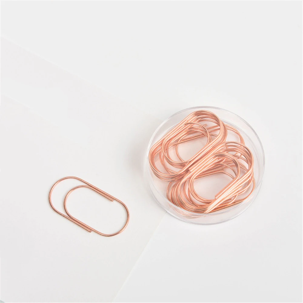 20 шт./кор. Зажимы для бумаги из розового золота 50 мм выдолбленные закладки