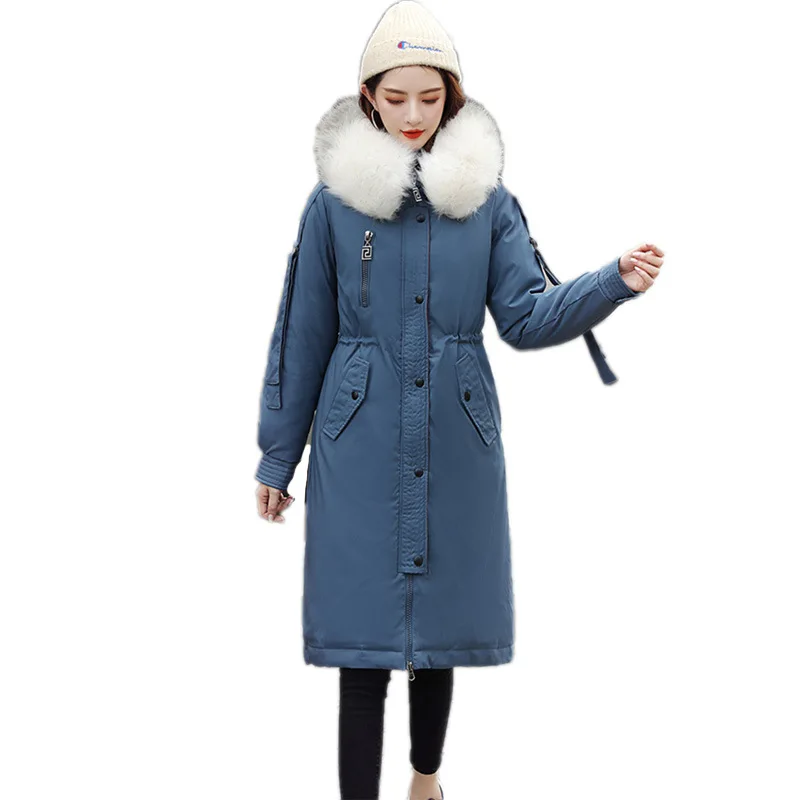 Женская парка с имитацией кроличьего меха хлопковое пальто капюшоном Женское