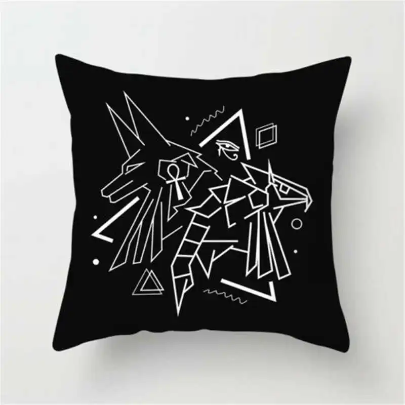 Черный домашний белый декоративный чехол из полиэстера в скандинавском стиле